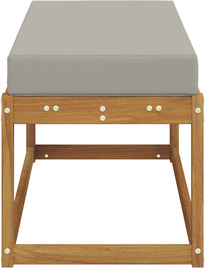 Dining Bench with Wooden Surface Light Grey 115x43x37cm