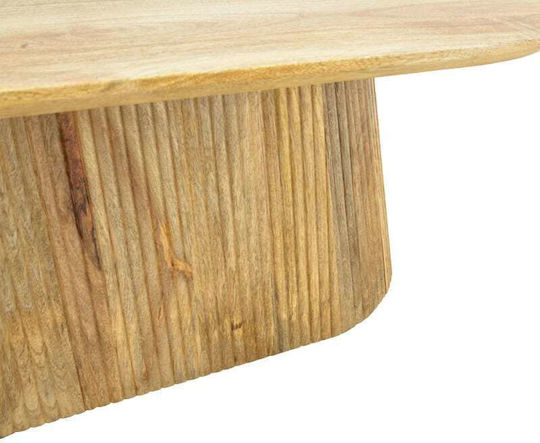 Oval Central Coffee Table Aithra Made of Solid Wood Natural Colour W120xD60xH42cm