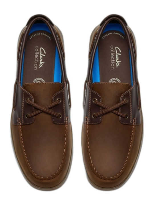 Flexway Leather Men's Boat Shoes in Brown Colour
