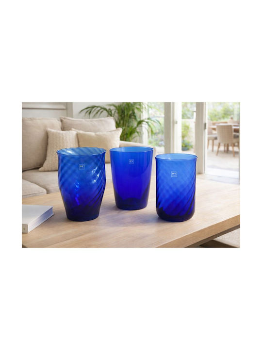 keleman Decorative Vase Glass Blue Y27cm