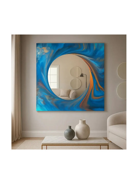 SteweHome Wandspiegel «Kreis Ozean» In Blauer Farbe (80x80cm)
