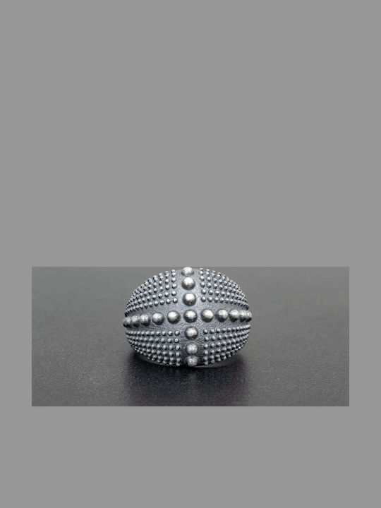 Männer Ring Handgefertigte Schild aus 925er Silber Größe 58