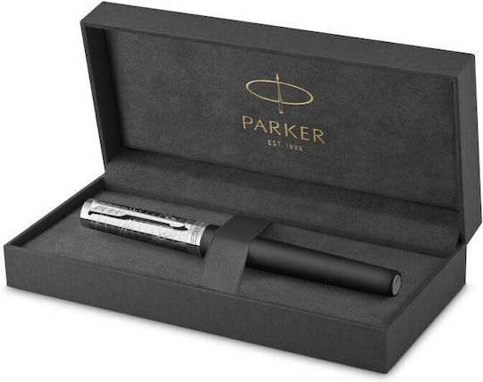 Parker Ingenuity Πένα Γραφής Fine Μαύρη από Ατσάλι με Μαύρο Μελάνι