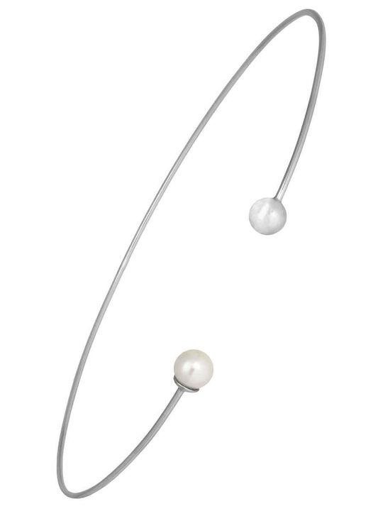 Choker White Pearl Handmade Gold Plated Silver 925