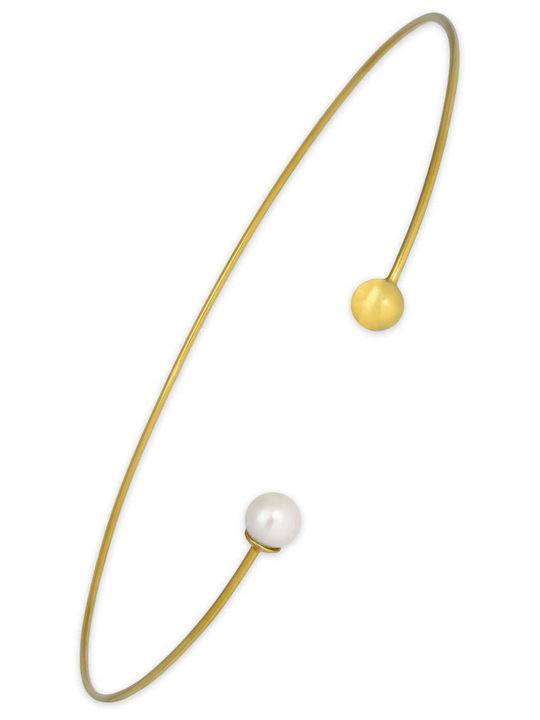 Choker Weißes Perlen Handgefertigt Rosa Vergoldetes Silber 925