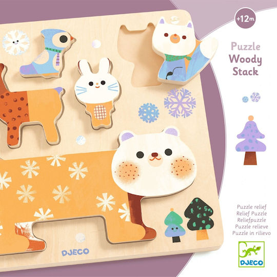 Wooden Kids Pegged Puzzle for 1+ Years Djeco