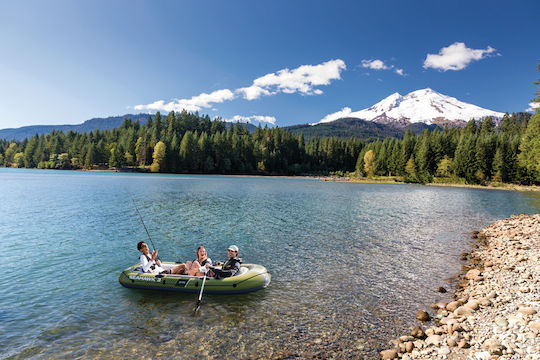 Intex Seahawk 3 Inflatable Boat for 1 Adult Green with 2 Paddles and Pump