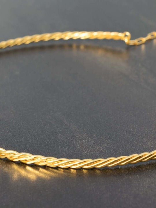 Handmade Rose Gold Plated Silver 925 Choker with Braided Bars
