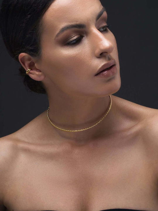 Handmade Rose Gold Plated Silver 925 Choker with Braided Bars
