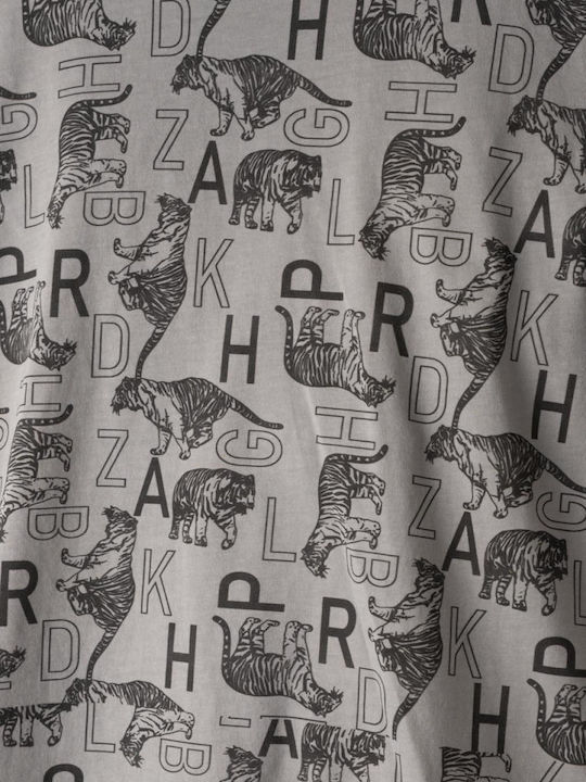 Hashtag Kinder-Nachtwäsche Sommer Grau Tiger Power