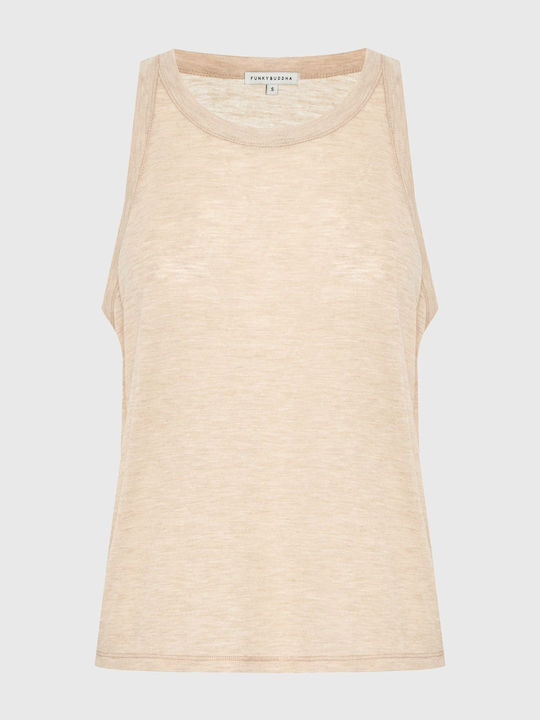 Women's Sleeveless Blouse Beige