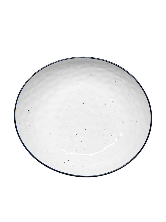 Estia Pebbles Deep Serving Plate Made of White Porcelain with Diameter 20cm