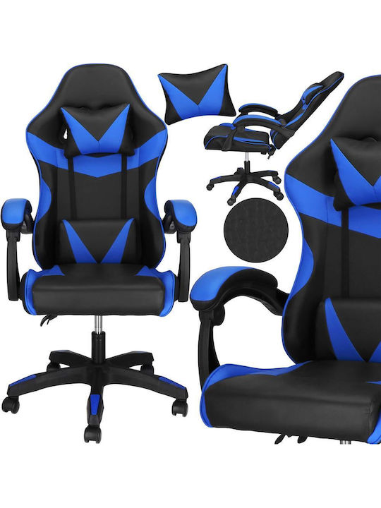 Καρέκλα Gaming Δερματίνης με Ρυθμιζόμενα Μπράτσα Black/Blue
