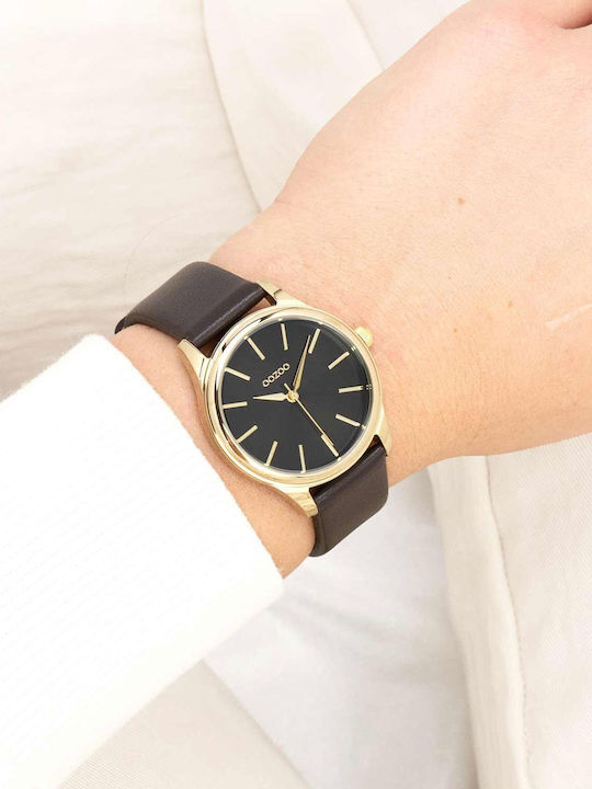 Oozoo Timepieces Battery Watch with Leather Strap