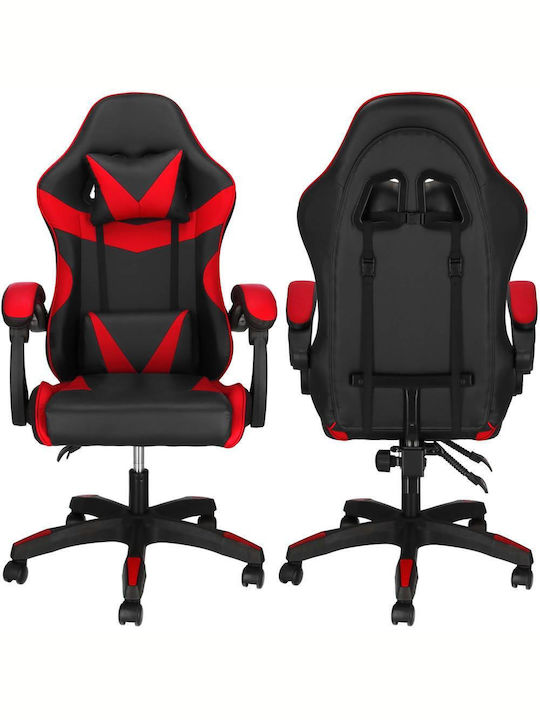 Gaming Chair Artificial Leather with Adjustable Arms Red