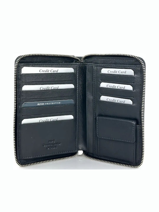 Leder Herrenbrieftasche Schwarz C527609