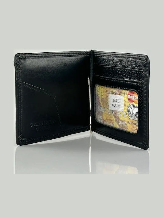 Damenbrieftasche Leder Geldclip Schwarz