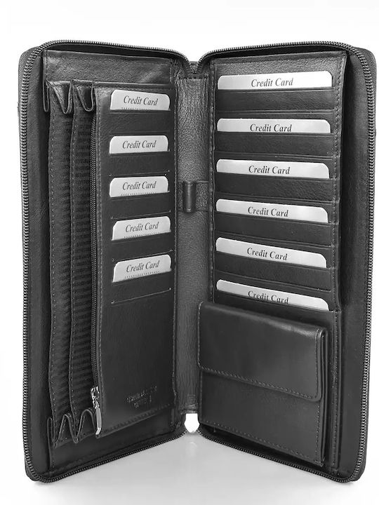 Herrenbrieftasche Leder Schwarz