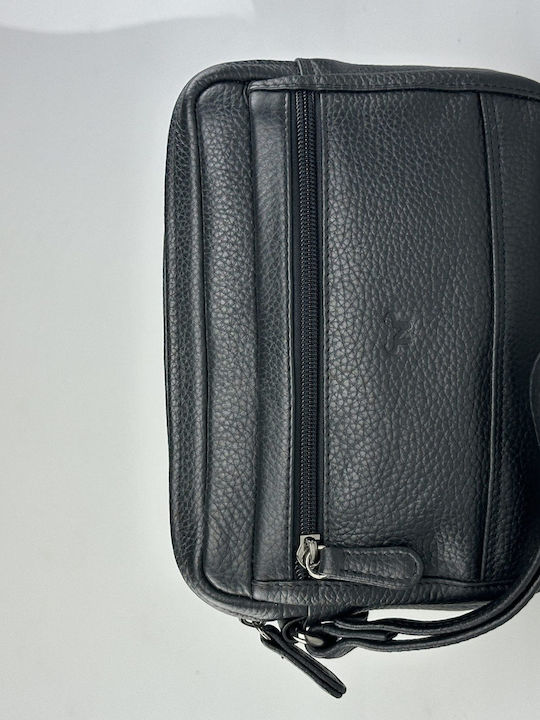 Leder Herren Handtasche Schwarz