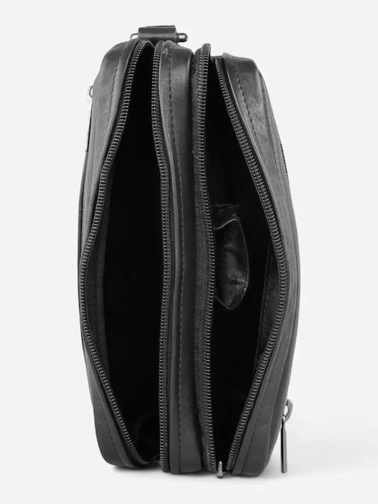 Leder Herren Handtasche Schwarz