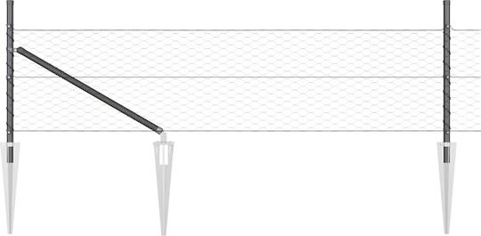 vidaXL Drahtzaun Set Grau 0.8x10m