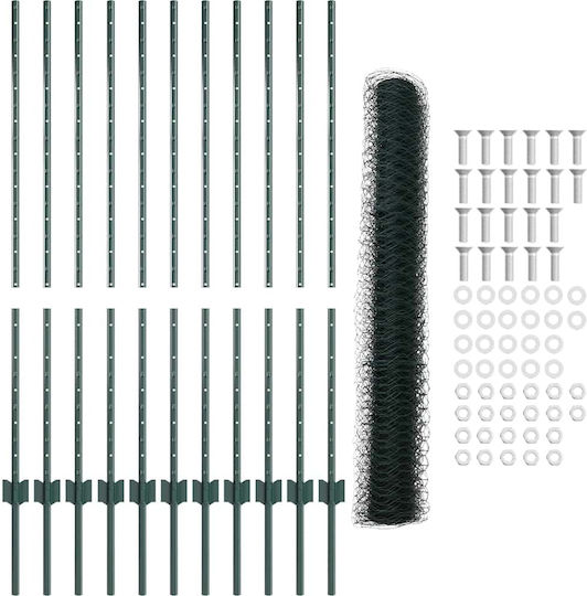 vidaXL Plasă de Sârmă Set Verde 1.2x25m