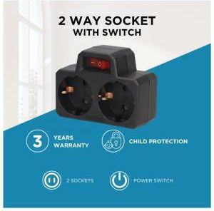 GSC Power Strip 2 Sockets with Switch