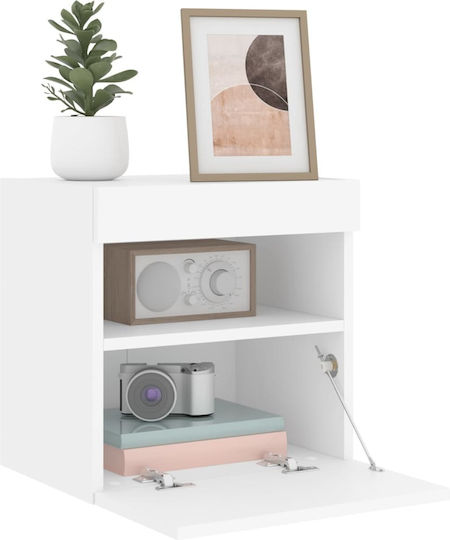 Wooden White Bedside Table 40x30x40cm