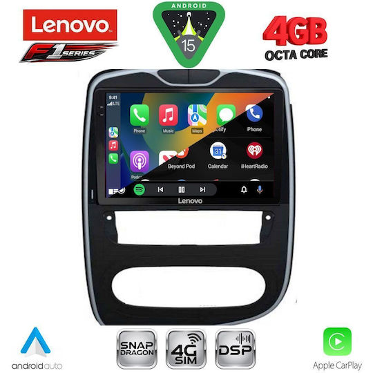 Lenovo Ηχοσύστημα Αυτοκινήτου για Renault Clio 2016-2019 (Bluetooth/USB/WiFi/GPS/Apple-Carplay/Android-Auto) με Οθόνη Αφής 10"