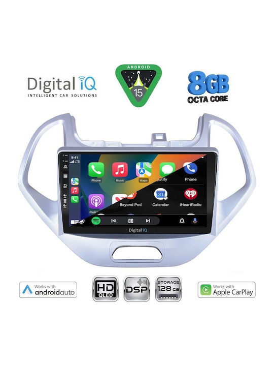 Digital IQ Car Audio System for Ford Ka 2017-2023 (Bluetooth/USB/WiFi/GPS/Apple CarPlay/Android Auto) with 9" Touch Screen