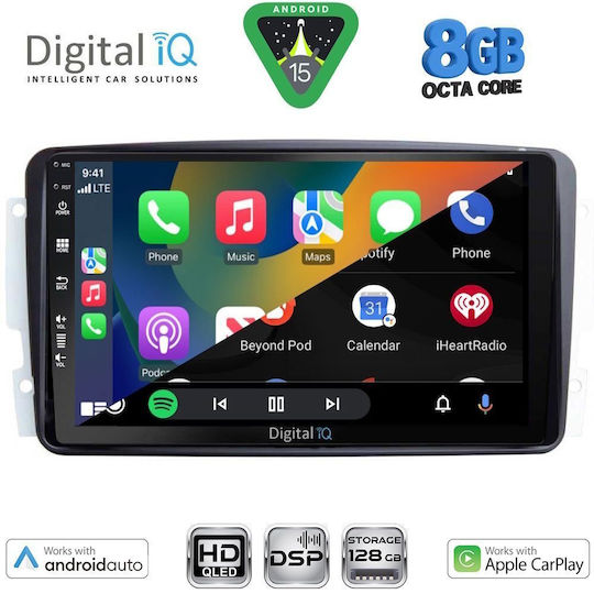 Digital IQ Ηχοσύστημα Αυτοκινήτου για Mercedes-Benz CLK Class 2000-2004 (Bluetooth/USB/WiFi/GPS/Apple-Carplay/Android-Auto) με Οθόνη Αφής 9"