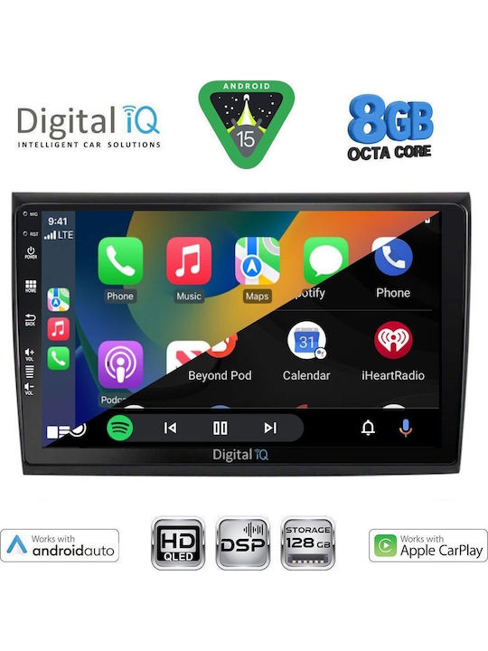 Digital IQ Car Audio System for Fiat Bravo 2007-2019 (Bluetooth/USB/WiFi/GPS/Apple CarPlay/Android Auto) with 9" Touch Screen