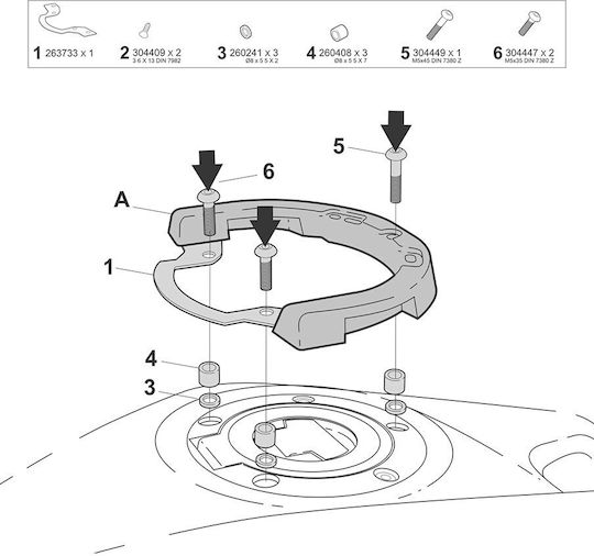 Tank Bag Mounting System Y017cs Click System Yamaha Tenere 700 '25-'26 Tracer 7 '25 Mt125 '24-'25 Mt-07 '25-'26 Shad
