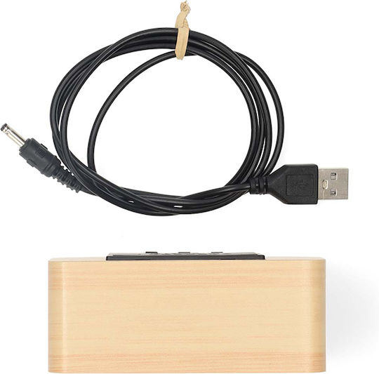 Nedis Масов Дигитален Часовник LED Дървен с Будилник Кафяв CLDK2008BN