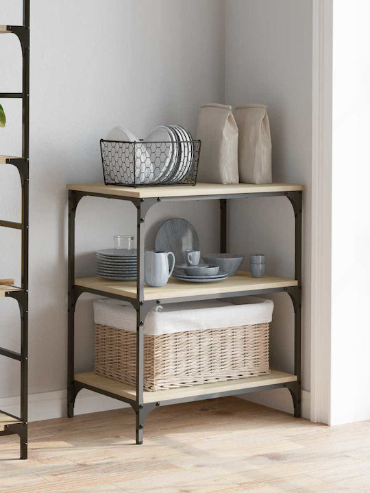 vidaXL Ραφιέρα Κουζίνας Ξύλινη 3 Θέσεων Καφέ 60x41x76cm