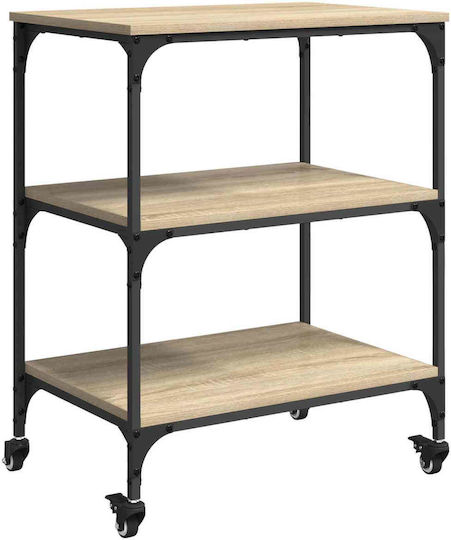 vidaXL vidaXL Küchenregal Hölzernes 3 Ebenen Braun 60x41x76cm