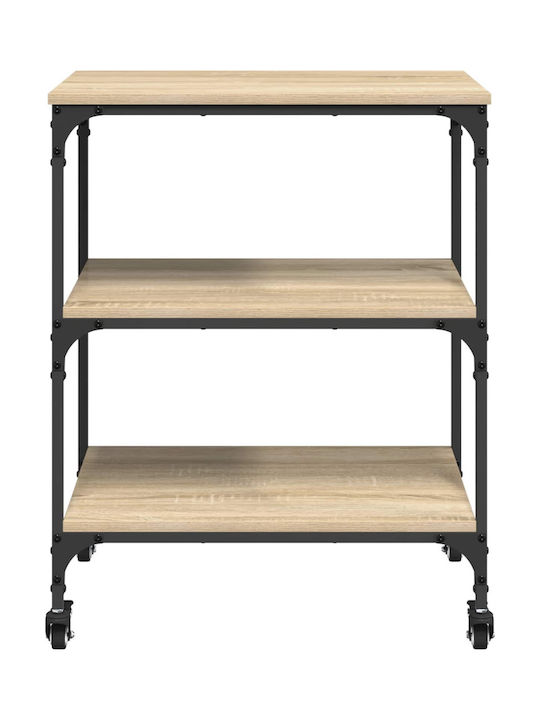 vidaXL Ραφιέρα Κουζίνας Ξύλινη 3 Θέσεων Καφέ 60x41x76cm