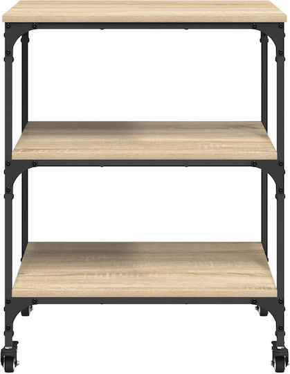 vidaXL vidaXL Küchenregal Hölzernes 3 Ebenen Braun 60x41x76cm