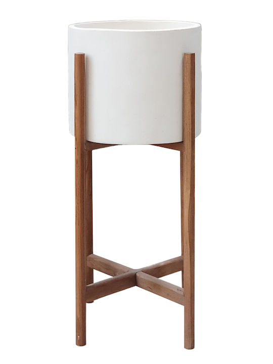 HomeMarkt Rentil Каспо Дървено Бяло Със Стойка 25x55см