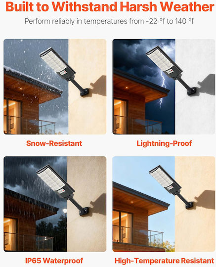 Vevor Solar Street Light 500W 50000lm with Motion Sensor Photocell and Remote Control IP65