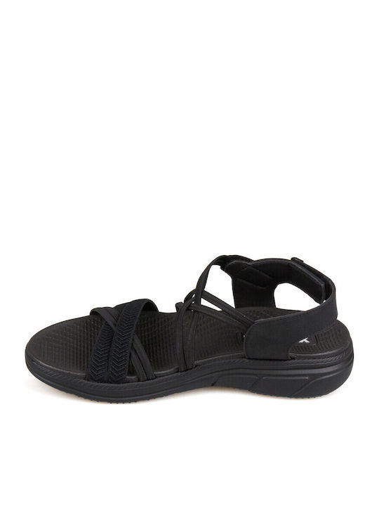 Damen Flache Schwarze Sandalen