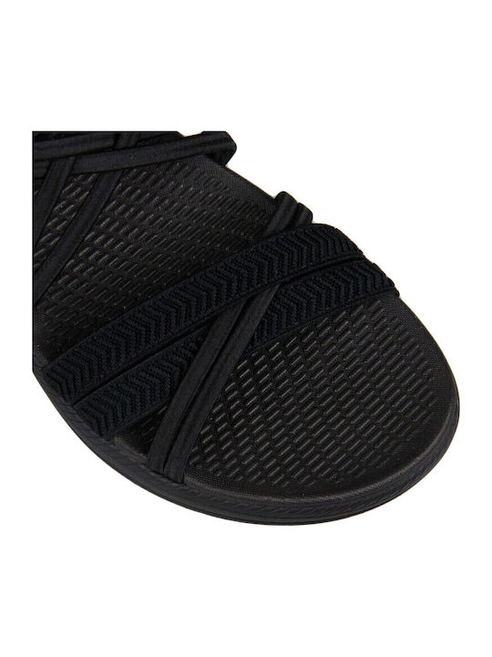 Damen Flache Schwarze Sandalen