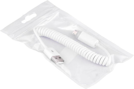 LED USB 2.0 to micro USB Cable Λευκό 1m (SAS0538W)
