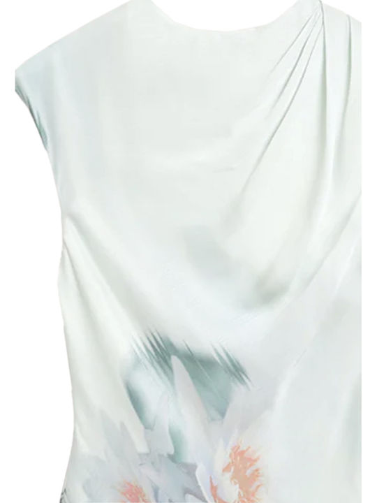 Midi Dress for Wedding Christening Drape Mid Green