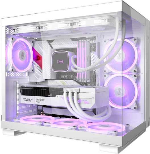 PCCOOLER C3 T500 Gaming Midi Tower Кутия За Компютър Със Страничен Прозорец И ARGB Осветление Бяла