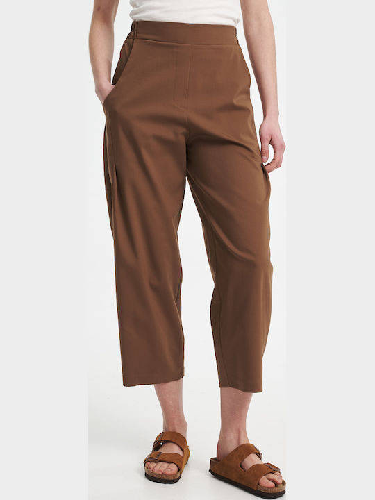 Zoya Women's Fabric Brown Trousers