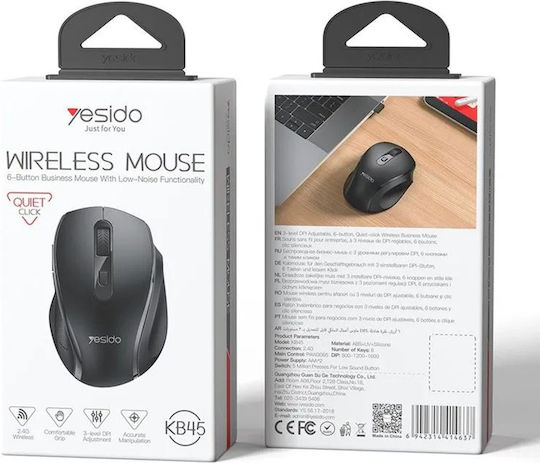 Yesido KB45 Ασύρματο Ποντίκι Μαύρο