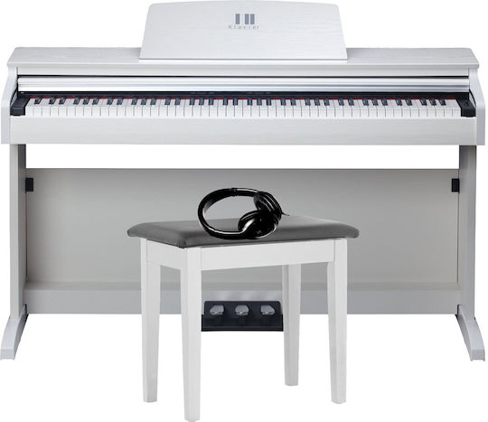 Klavier Ηλεκτρικό Stage Πιάνο A03KLBUB03 Set με 88 Βαρυκεντρισμένα Πλήκτρα και Σύνδεση με Ακουστικά White