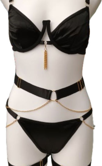 Set Lingerie Damă Chain Negru