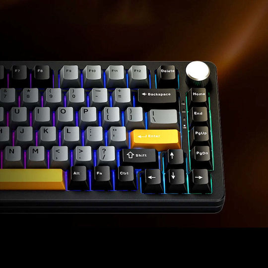 Machenike K600-B82W Wireless Gaming Mechanical Keyboard 75% with GR Silver Switches and RGB Lighting English US